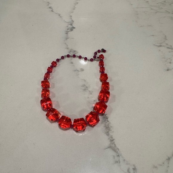 Tarina Tarantino Vibrant Red Cube Necklace - Picture 4 of 4
